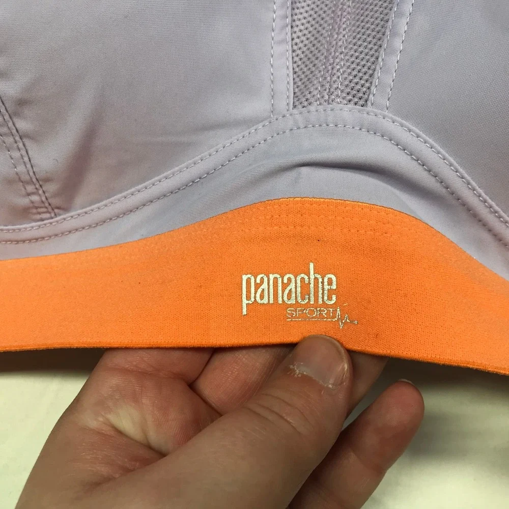 Panache Sport Lavender Orange Underwired High Impact Sports Bra 7341B 32FF